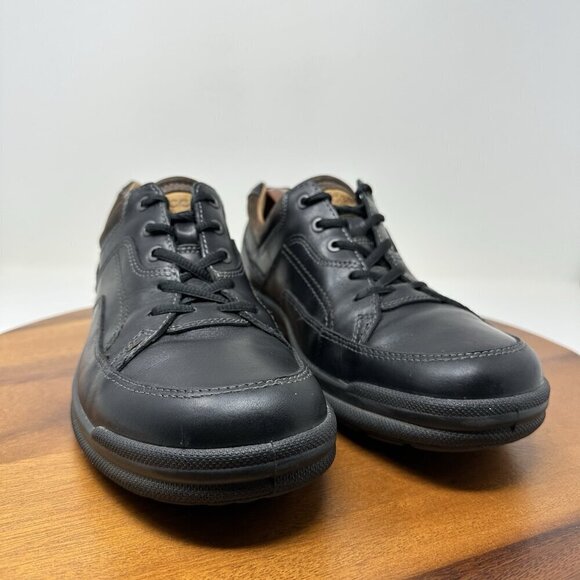 Ecco Remote Sneaker Oxford Size 11.5 EU‎ 45 Black Leather Lace Up Shoes - Picture 2 of 11